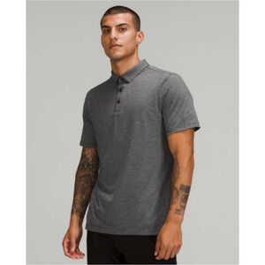 Lululemon Evolution Mens Polo Shirt L Green Golf Stretch Performance